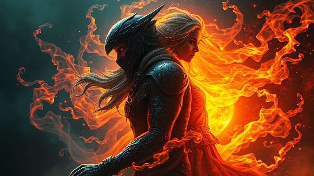 Ghost Rider and Writer in Fiery Mystical Aura