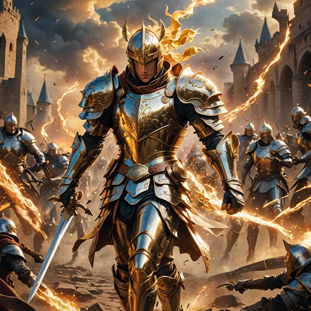 Young Prince Charges into Battle: 3D Anime Art