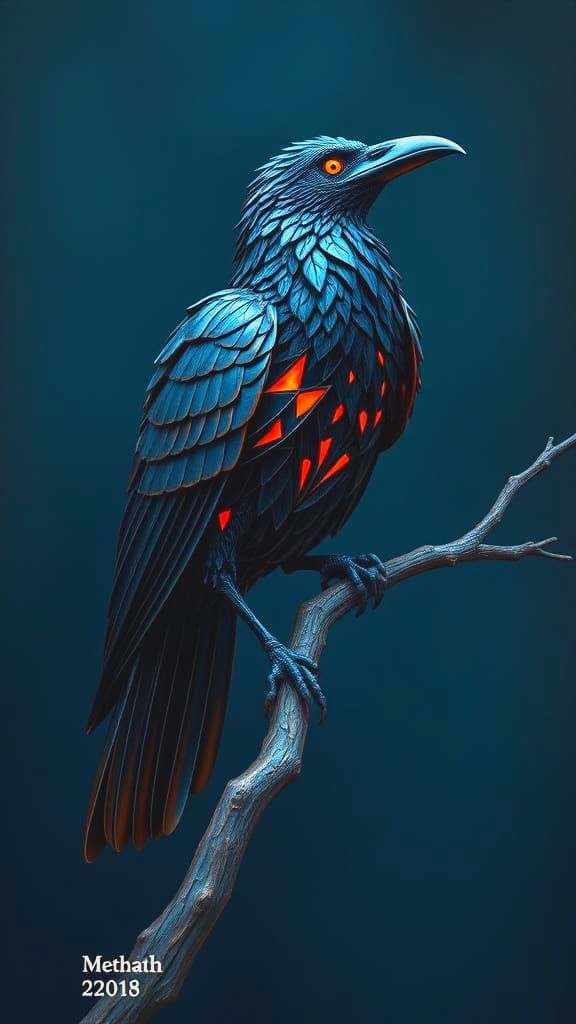 Gothic Bronze Crow Caw in Deep Contrasting Colors