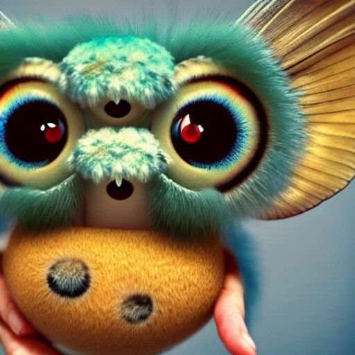 Adorable Mothra Creatures Playing: Fuzzy and Cute