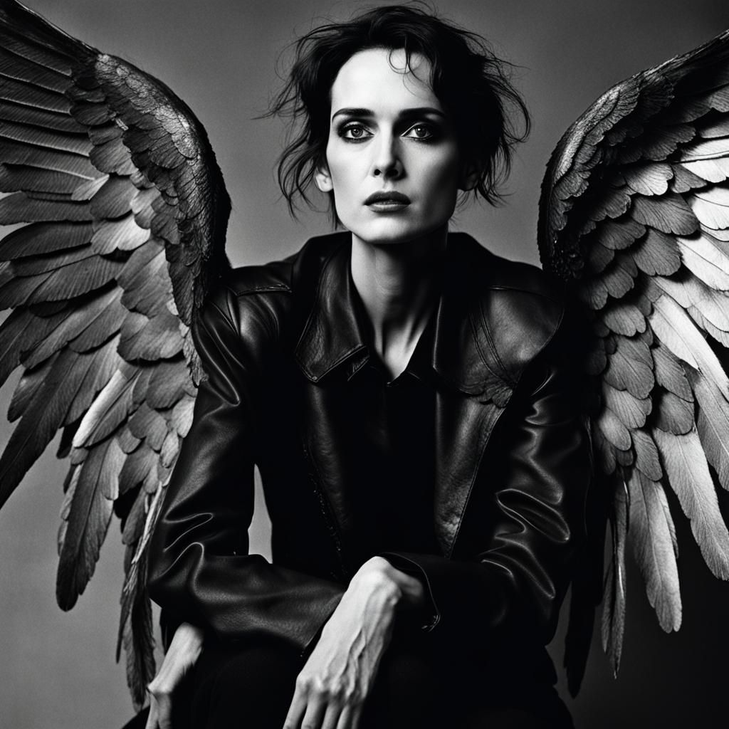 Winona Ryder Vogue Cover with Angel Wings