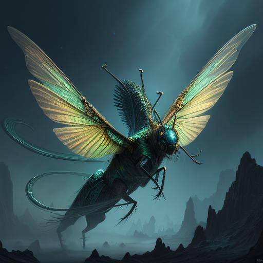 Epic Fly vs. Mosquito Battle in Digital Art