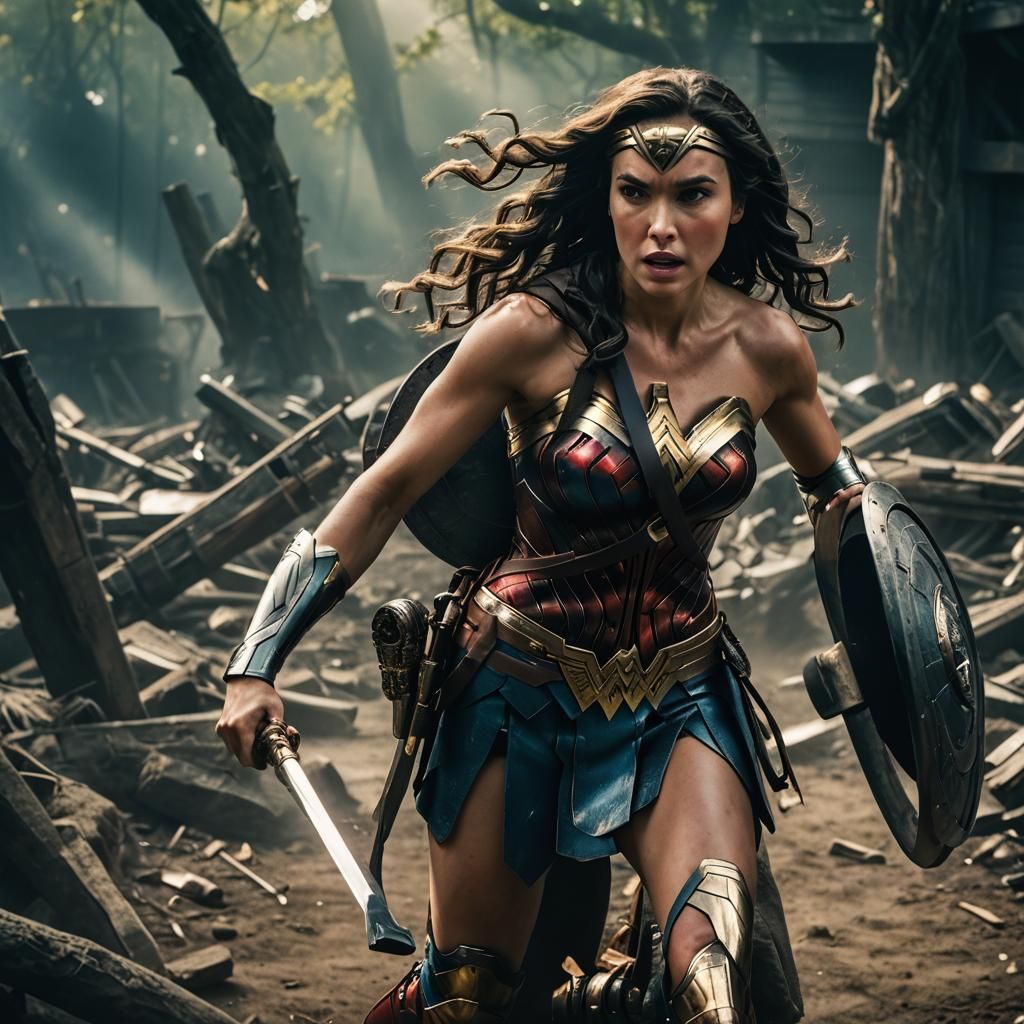 Wonder Woman Captured: Cinematic Film Still