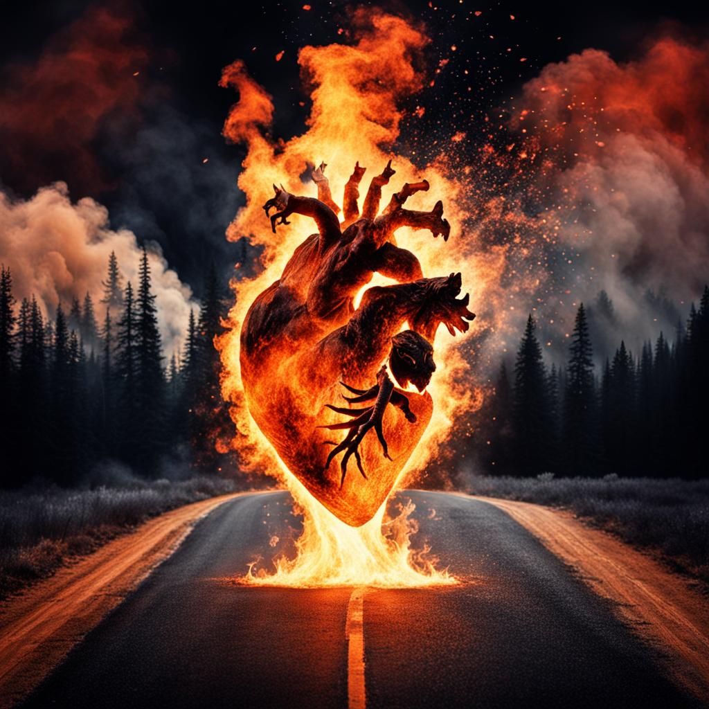 Wildfire Heart: Conceptual AI Art