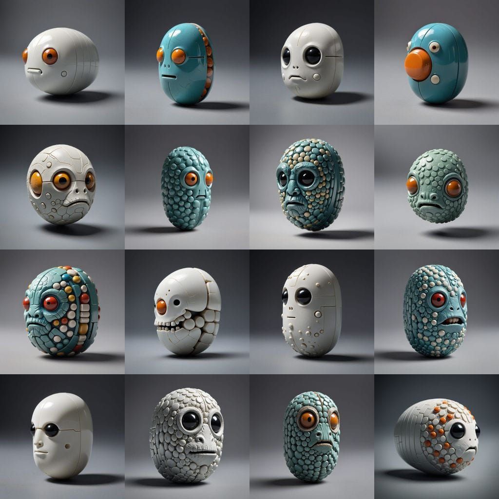 Fantastical Pill Creature Facing West