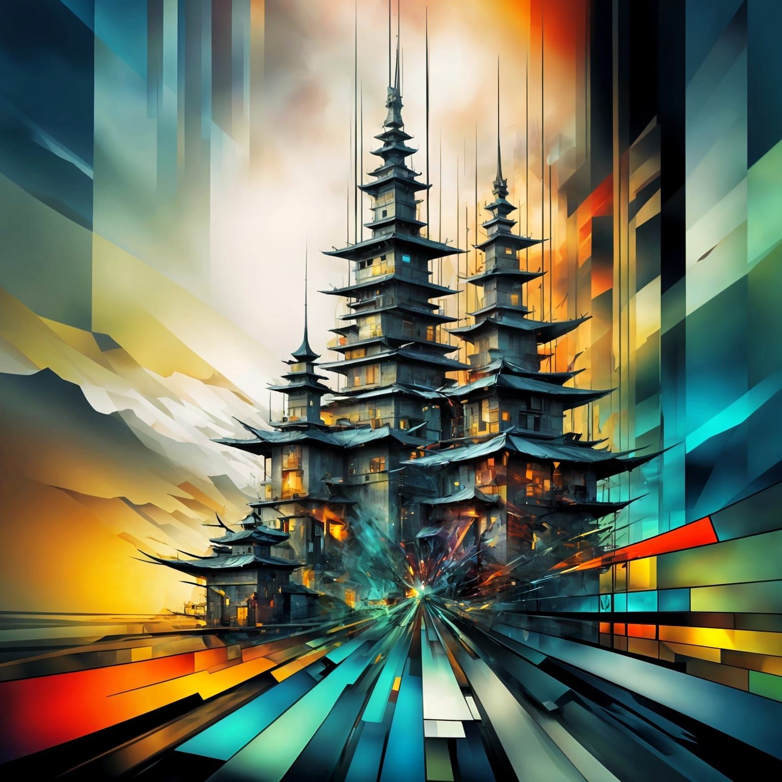 Abstract Glitch Art Masterpiece