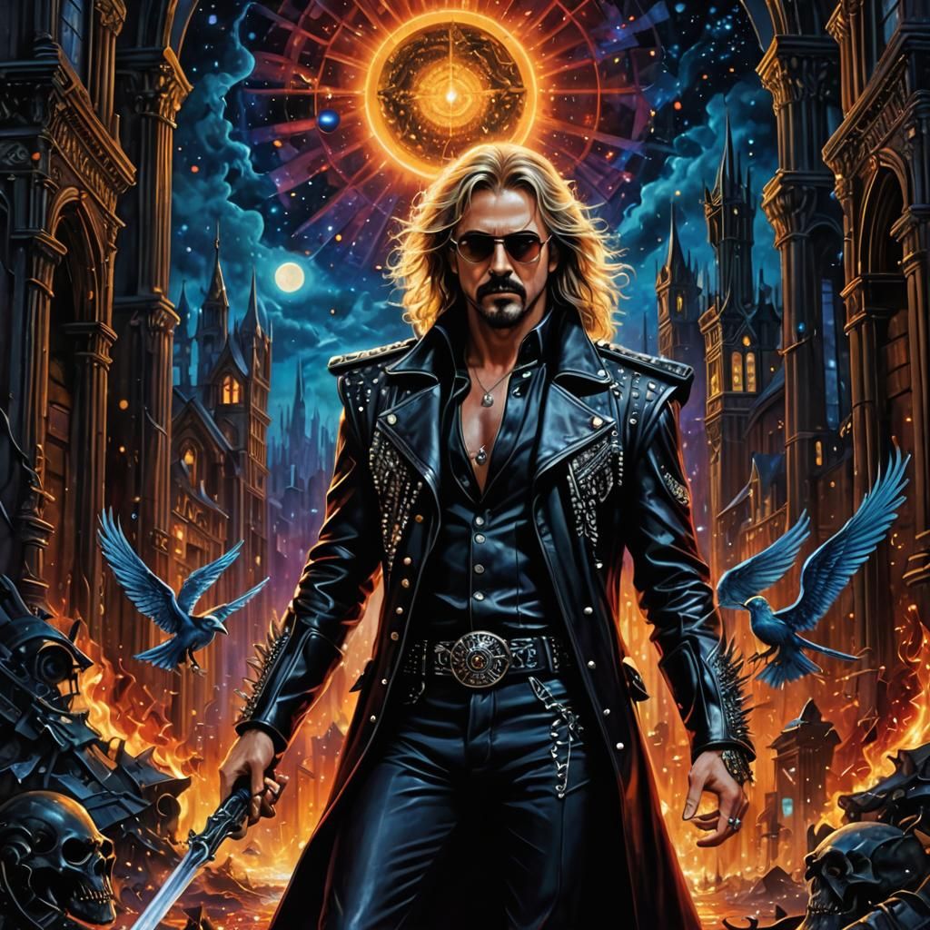 Ethereal Oil Painting with Glowing Eyes