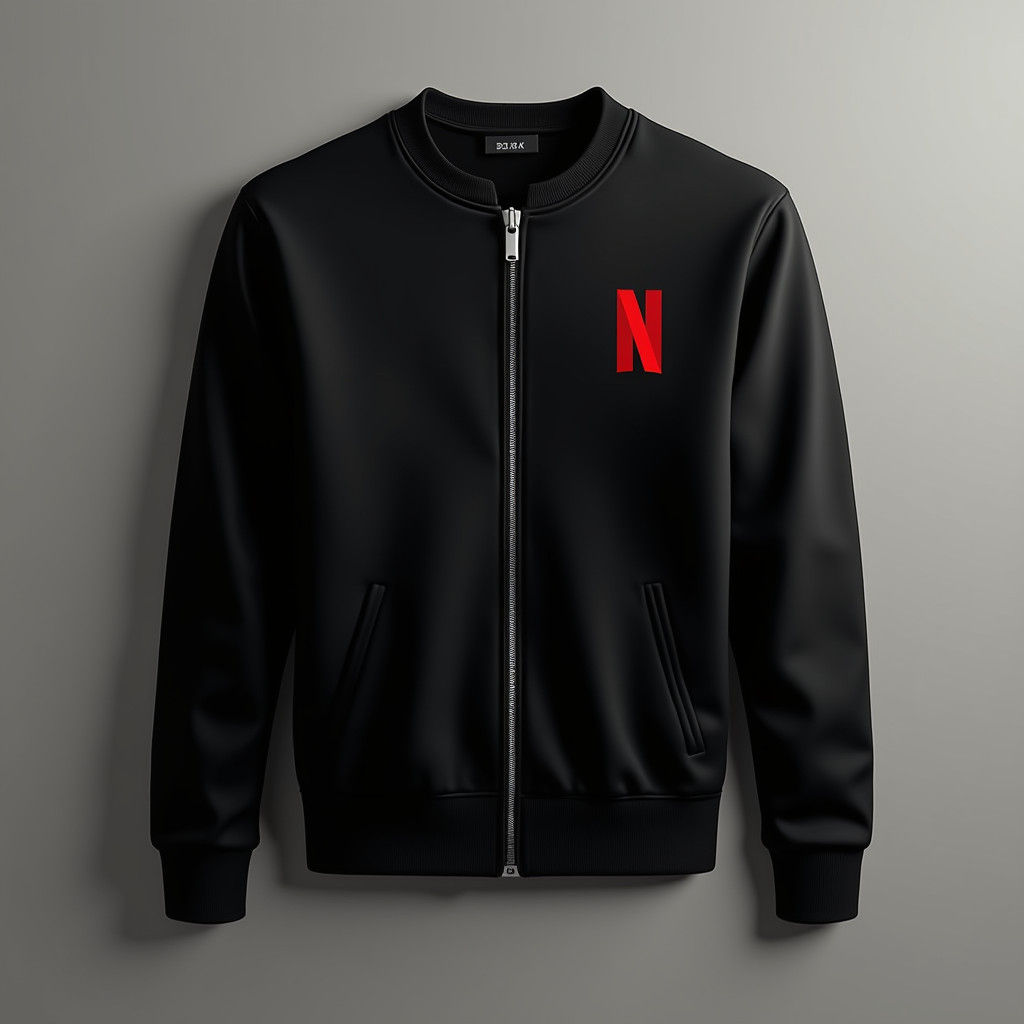 Sleek Black Netflix Sweatshirt in Minimalist Style