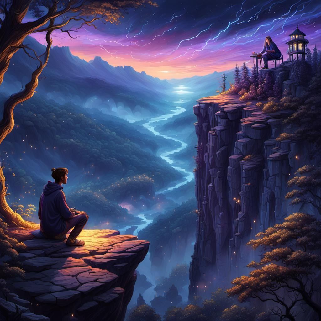 Mystical Forest at Dusk: Fantasy Matte Painting