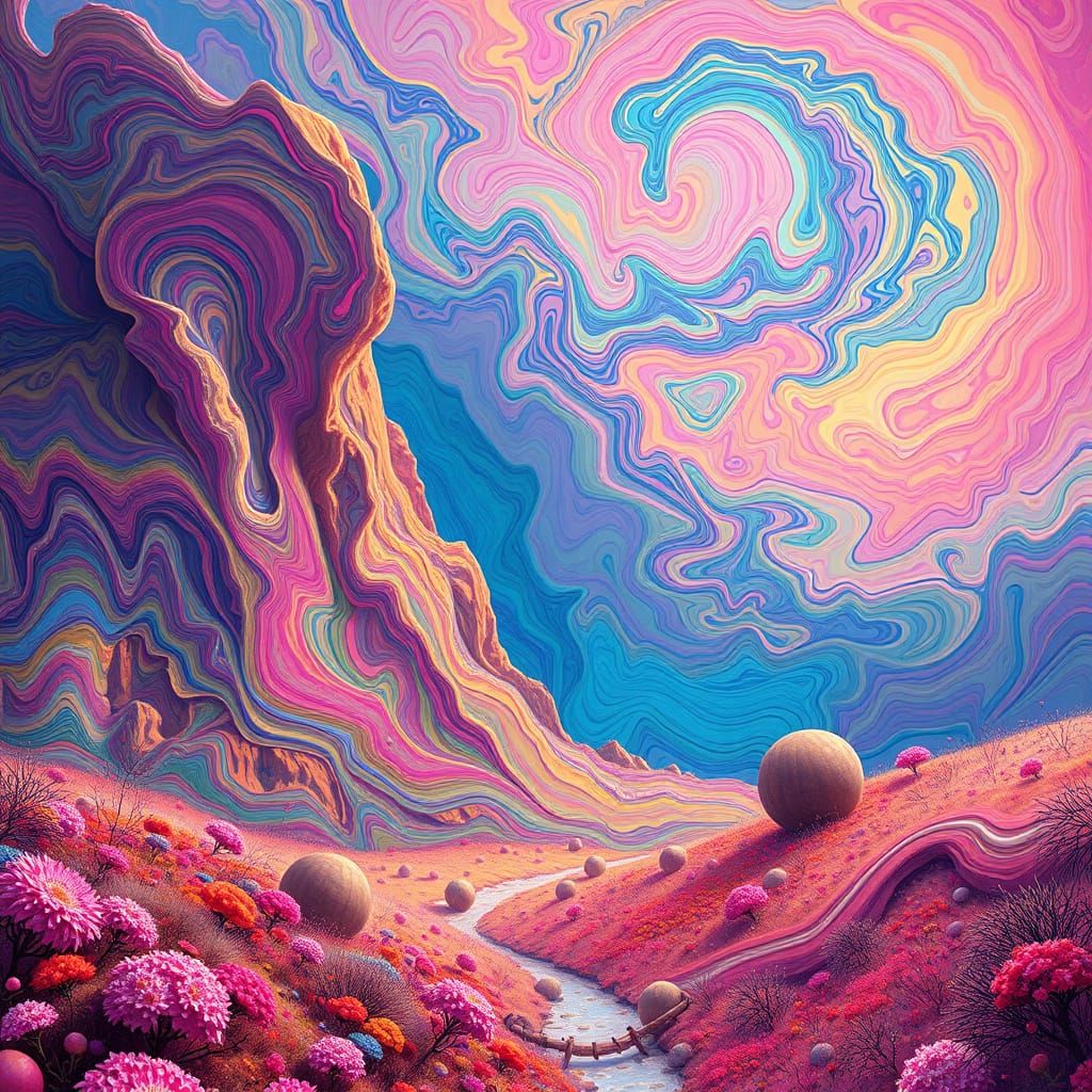 Candy Landscape in Digital Art Style