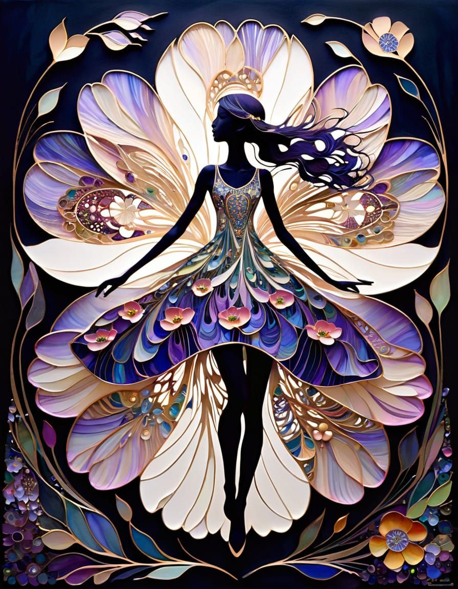 Intricate Wind Anemone Bloom in Vibrant Ink and Watercolour