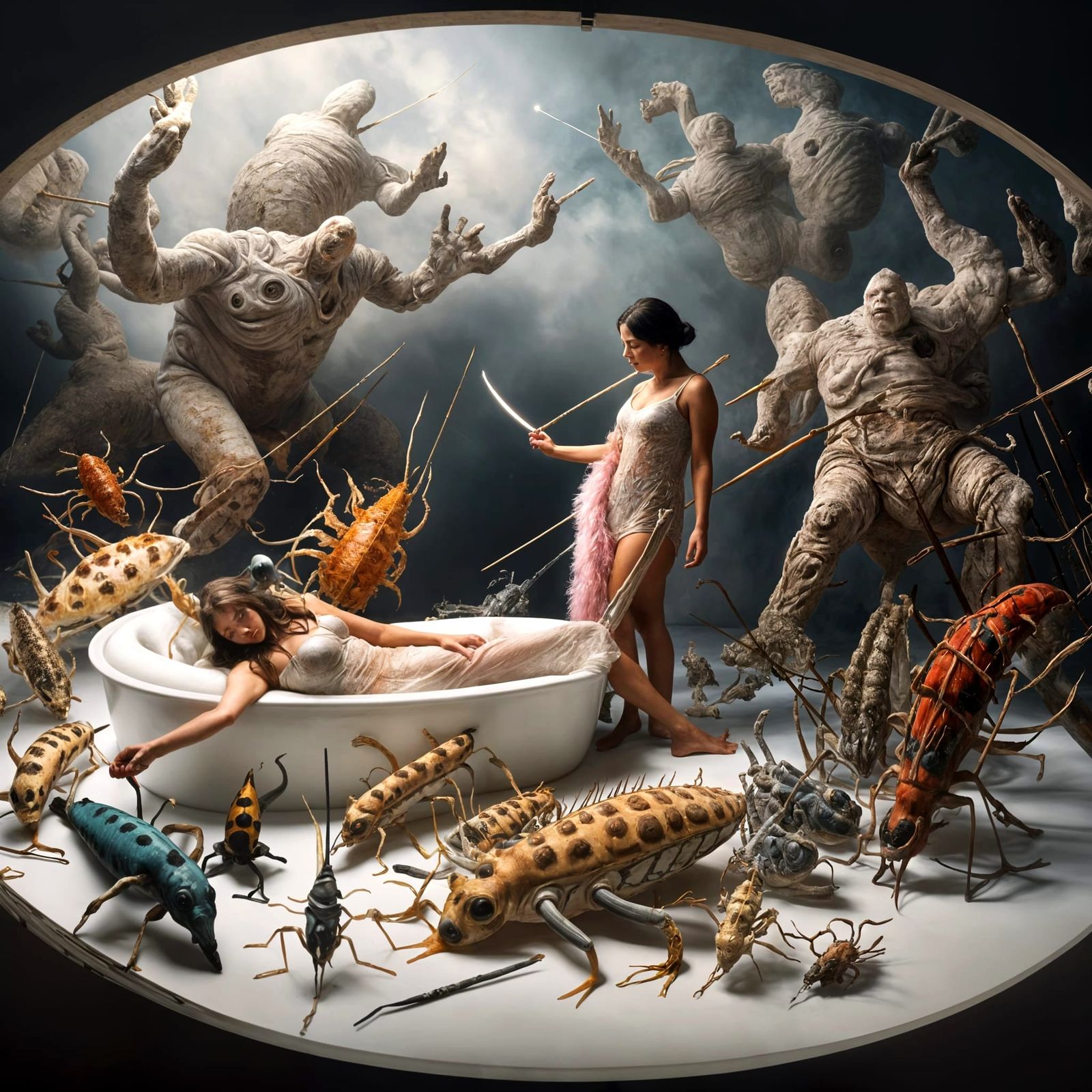 Serene Galactic Portrait in Hyperrealism Style