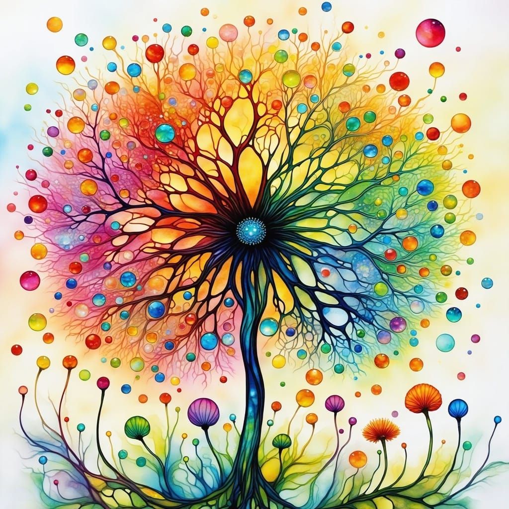 Whimsical Doodle Art with Delicate Dandelion