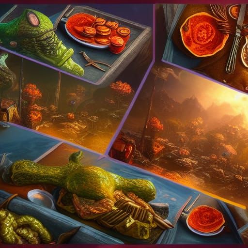 Fantastical Food in Detailed Matte Painting