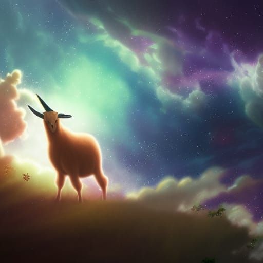 Goat Gazing at Nebula: Anime Key Visual