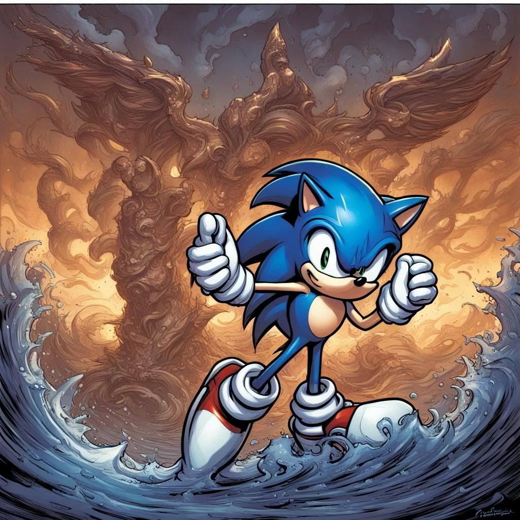 Sonic the Hedgehog: Comic Book Art Illustration