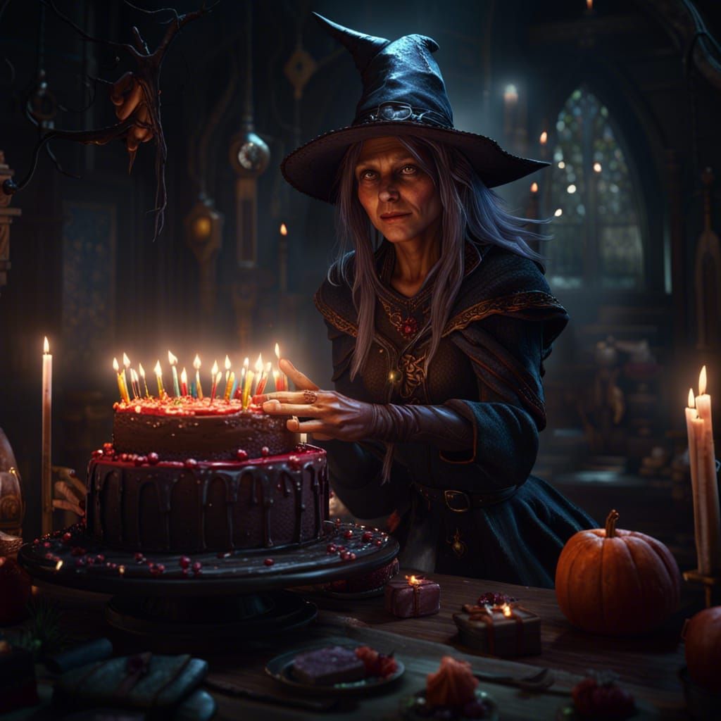 Dark Fantasy Witch Birthday Celebration