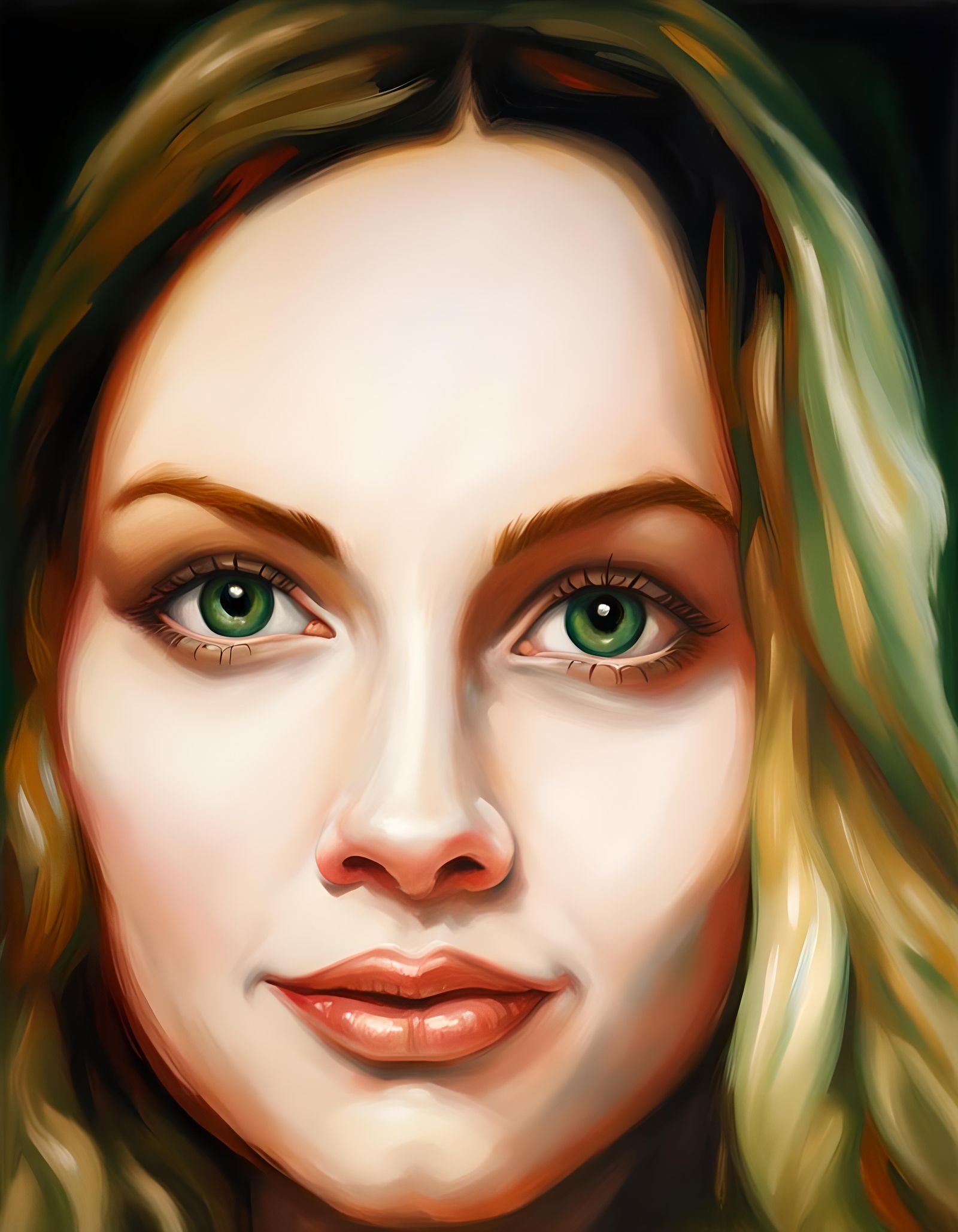 Elegant Portrait in Art Nouveau Style