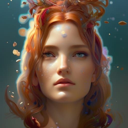 Aphrodite Portrait in Art Nouveau Style