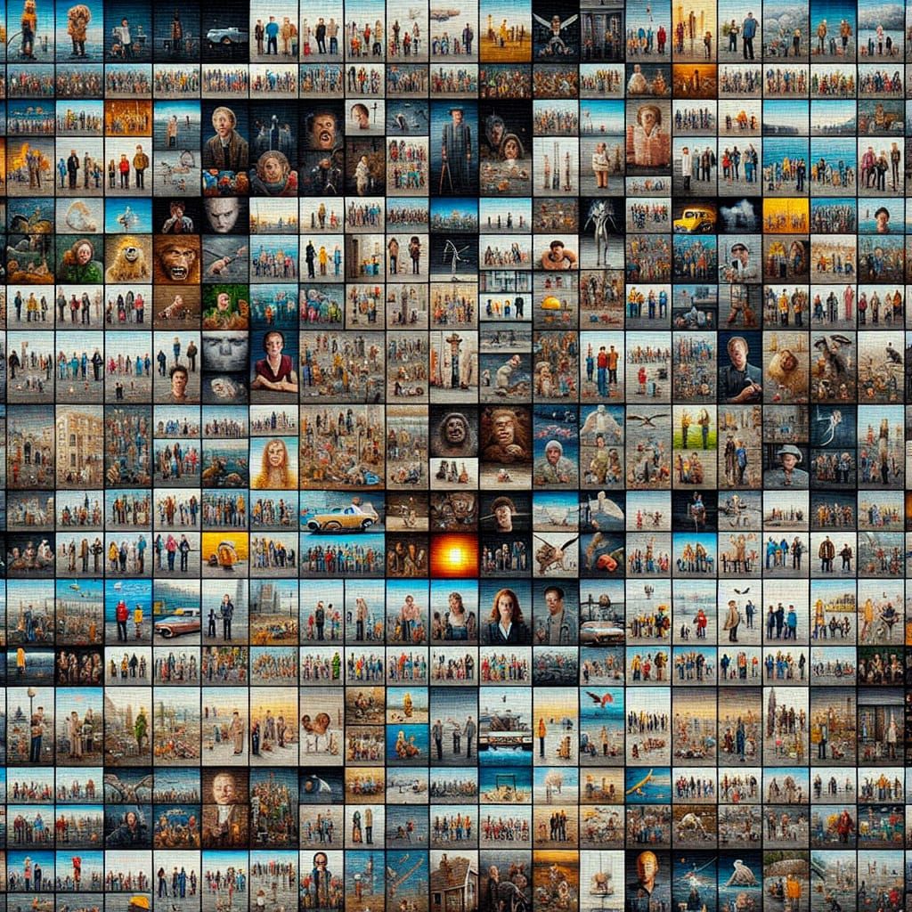 Image Divided: A Grid of One Hundred Miniatures