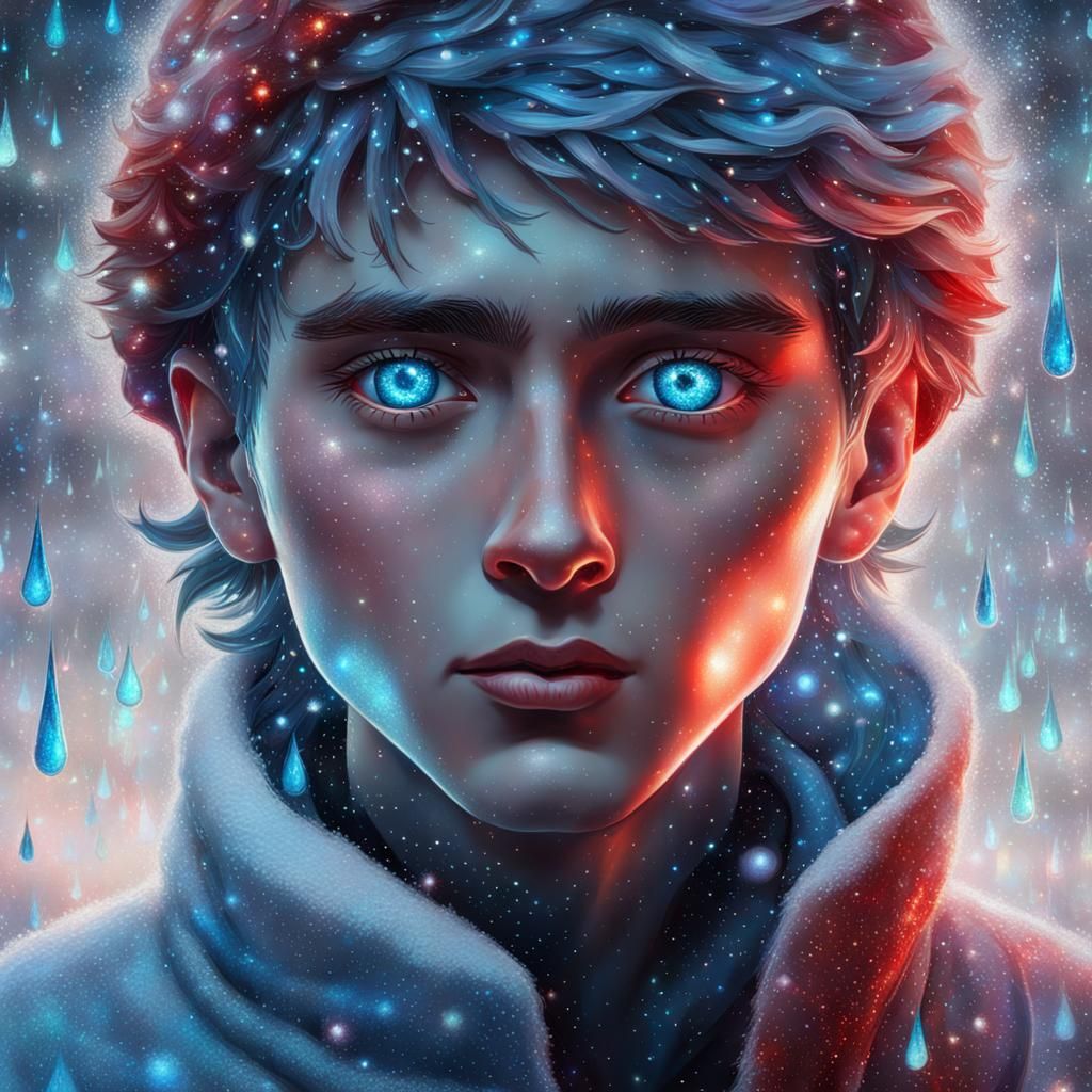 Boy in Red: Frozen Rain and Glitter Snow