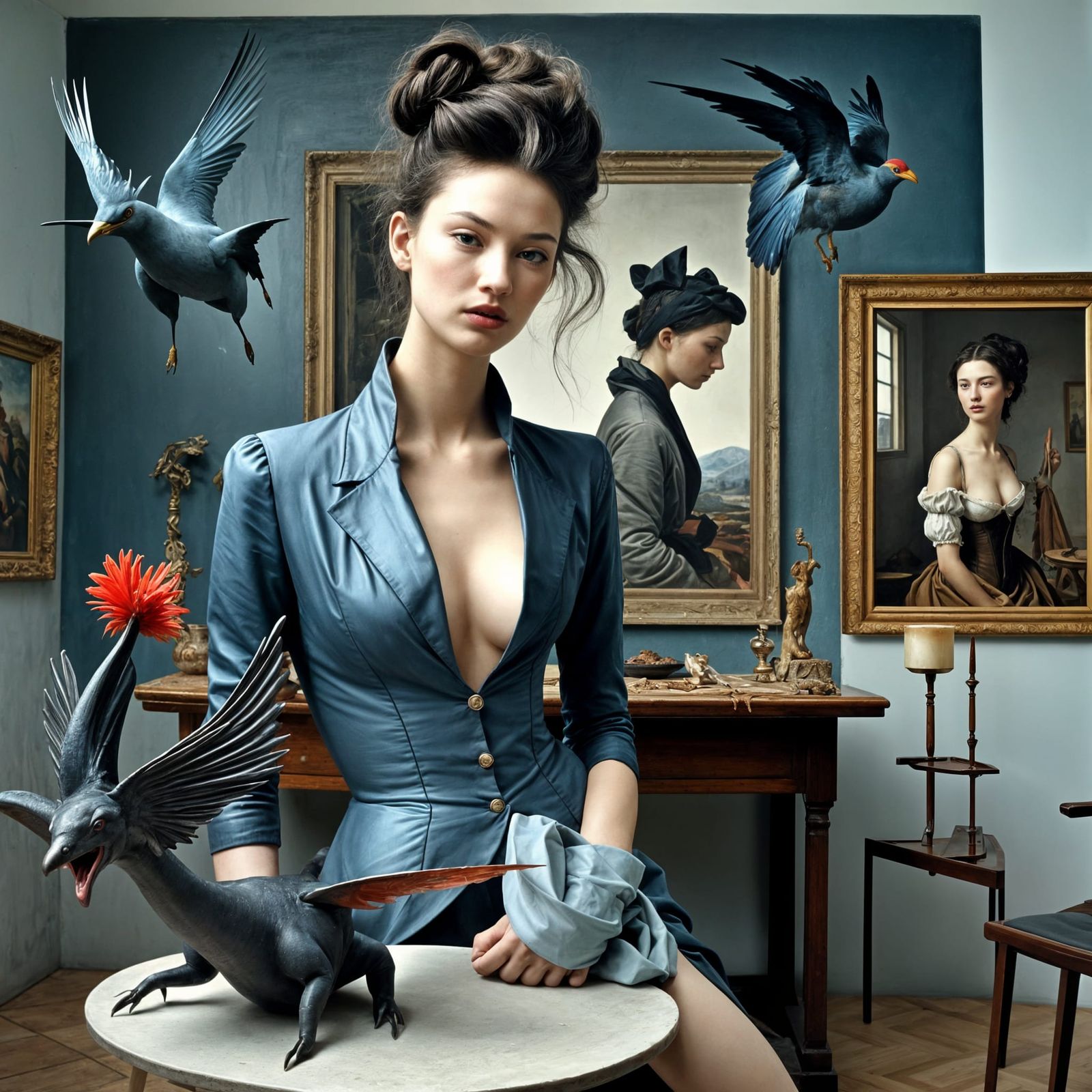 Modern Witch marshaling her pets...