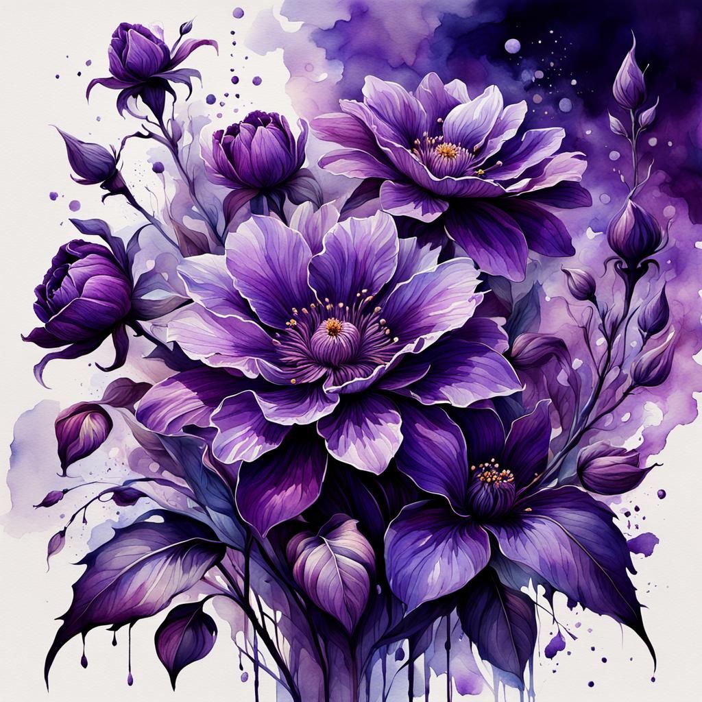 Purple  flowers..