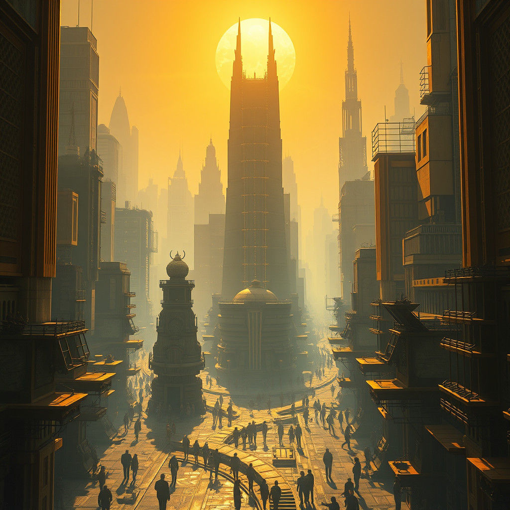 Metropolis Bathed in Perpetual Golden Light