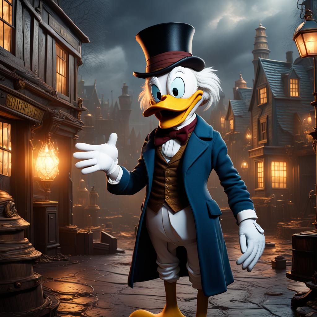 Scrooge McDuck as Doctor Who in Detailed Painting