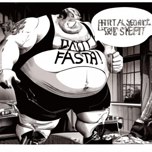 Comic Book Art of a Fat Figure