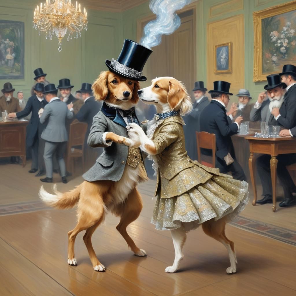 Diamond Detective Dog Dances: Impressionist-Inspired Paintin...