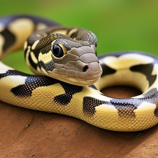 Realistic Baby Snake with Mother