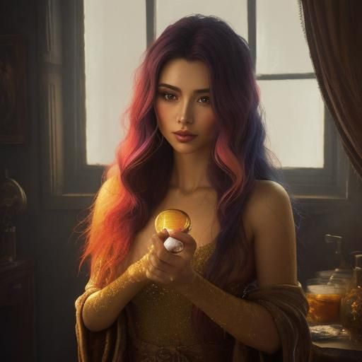 Surrealist Woman with Deformed Hands, Oil Painting