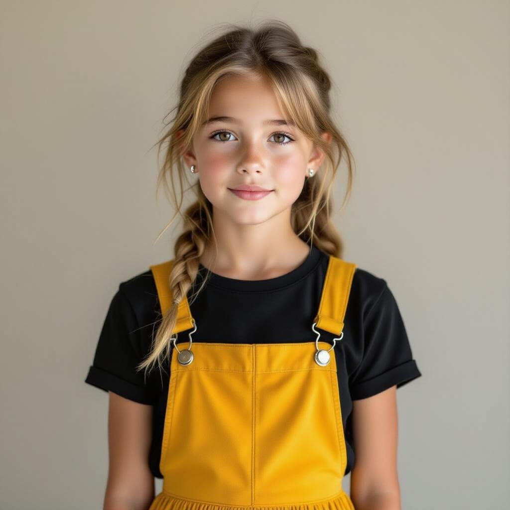 Girl in Yellow Skirt: A Photorealistic Portrait
