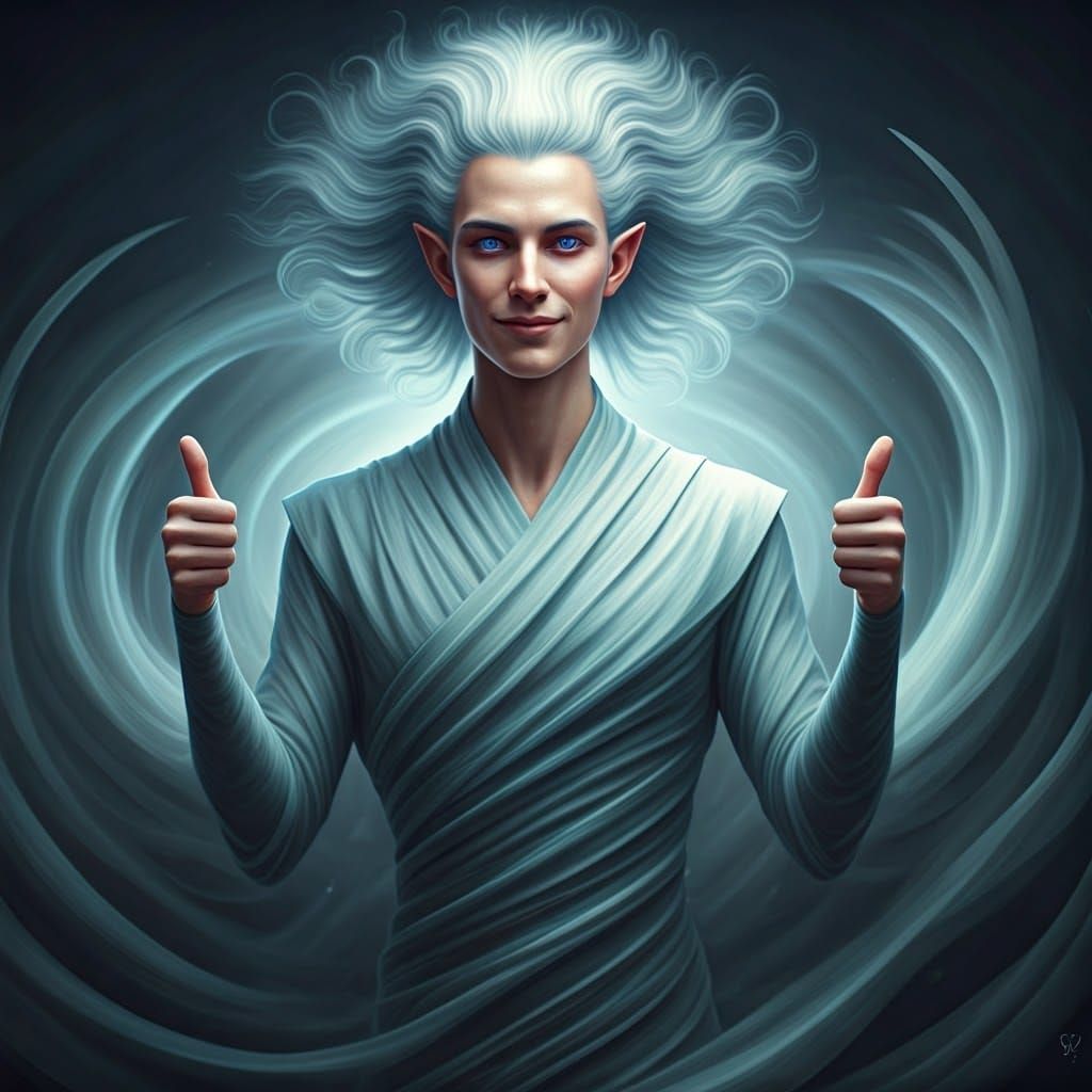 Wind Elemental of Triumph in Hyper-Realistic Style