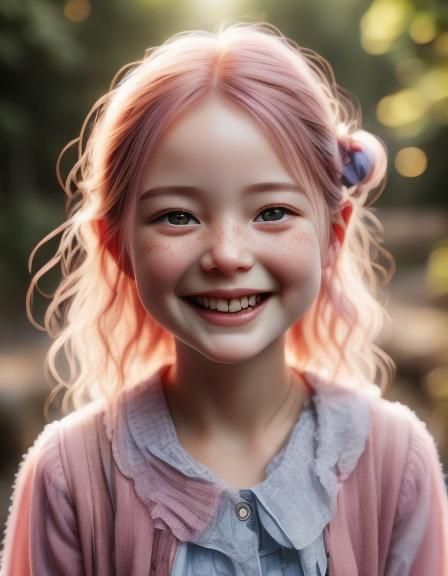 Pastel Watercolor Portrait of a Smiling Person