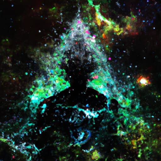 Cosmic Astral Illustration in Holographic Style