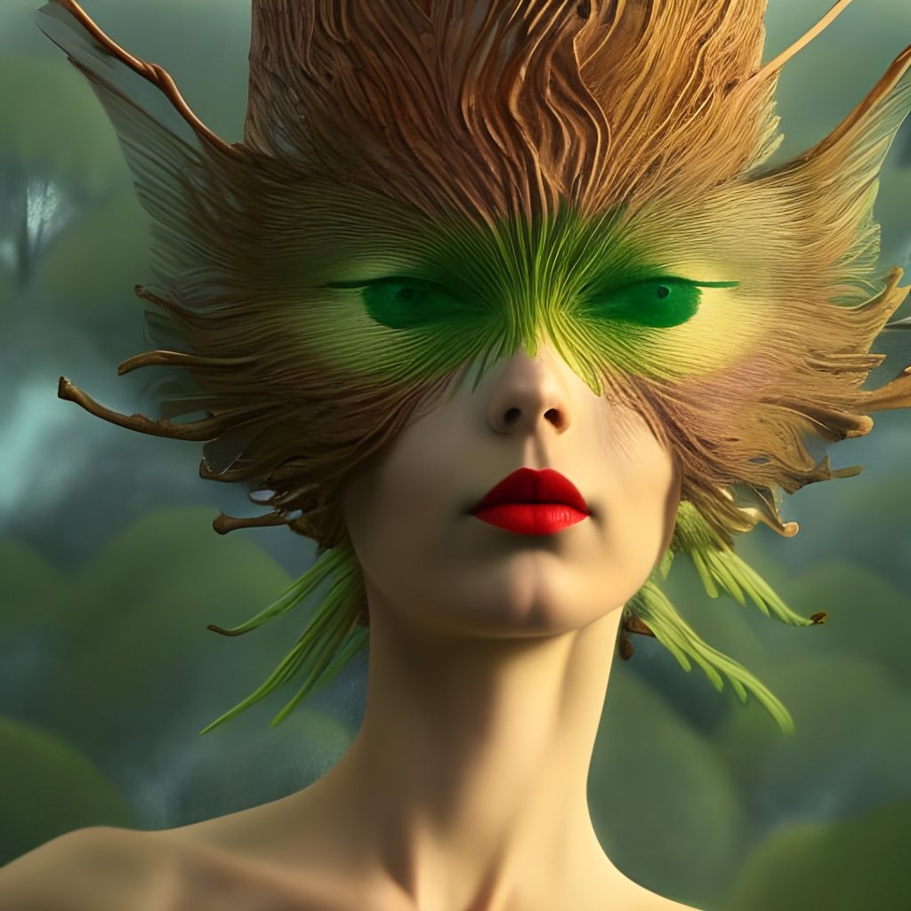 Forest Fairy Portrait in Surreal Fantasy Style