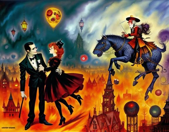 Vampires in Love: A Dark Fantasy Afrofuturist Image