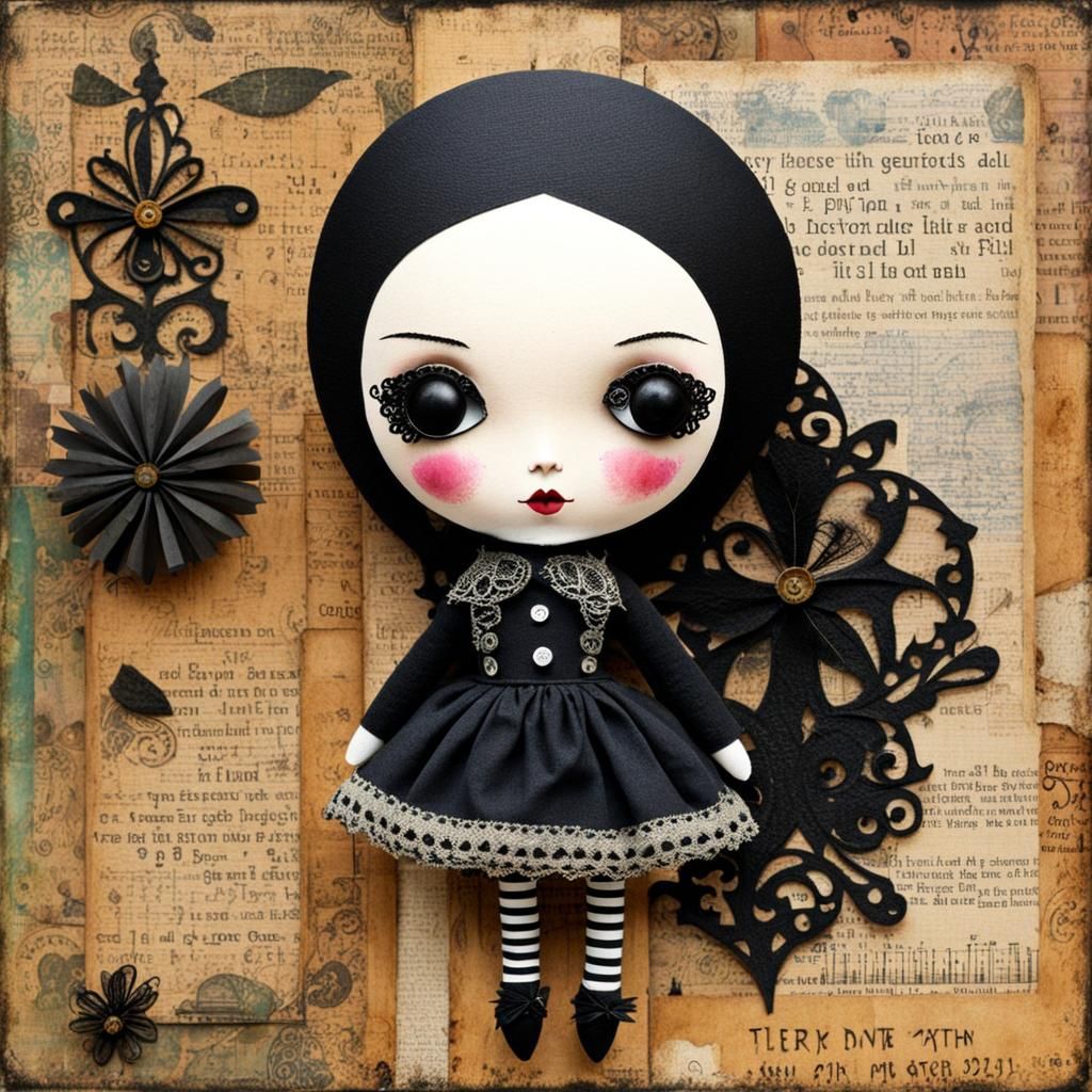Chibi goth doll by terry runyan, by elise gravel, by sally p...
