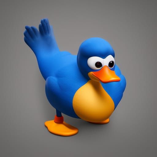Giant Duck in Pixar-Style 3D Rendering