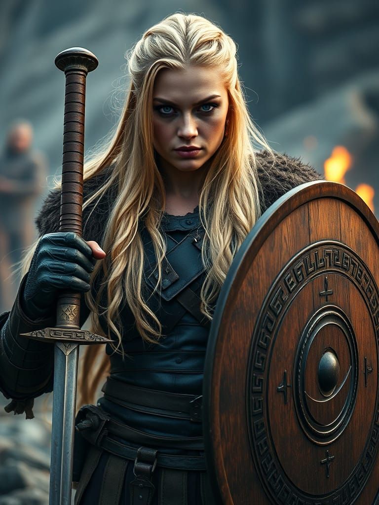 Viking Warrior Woman in Valhalla