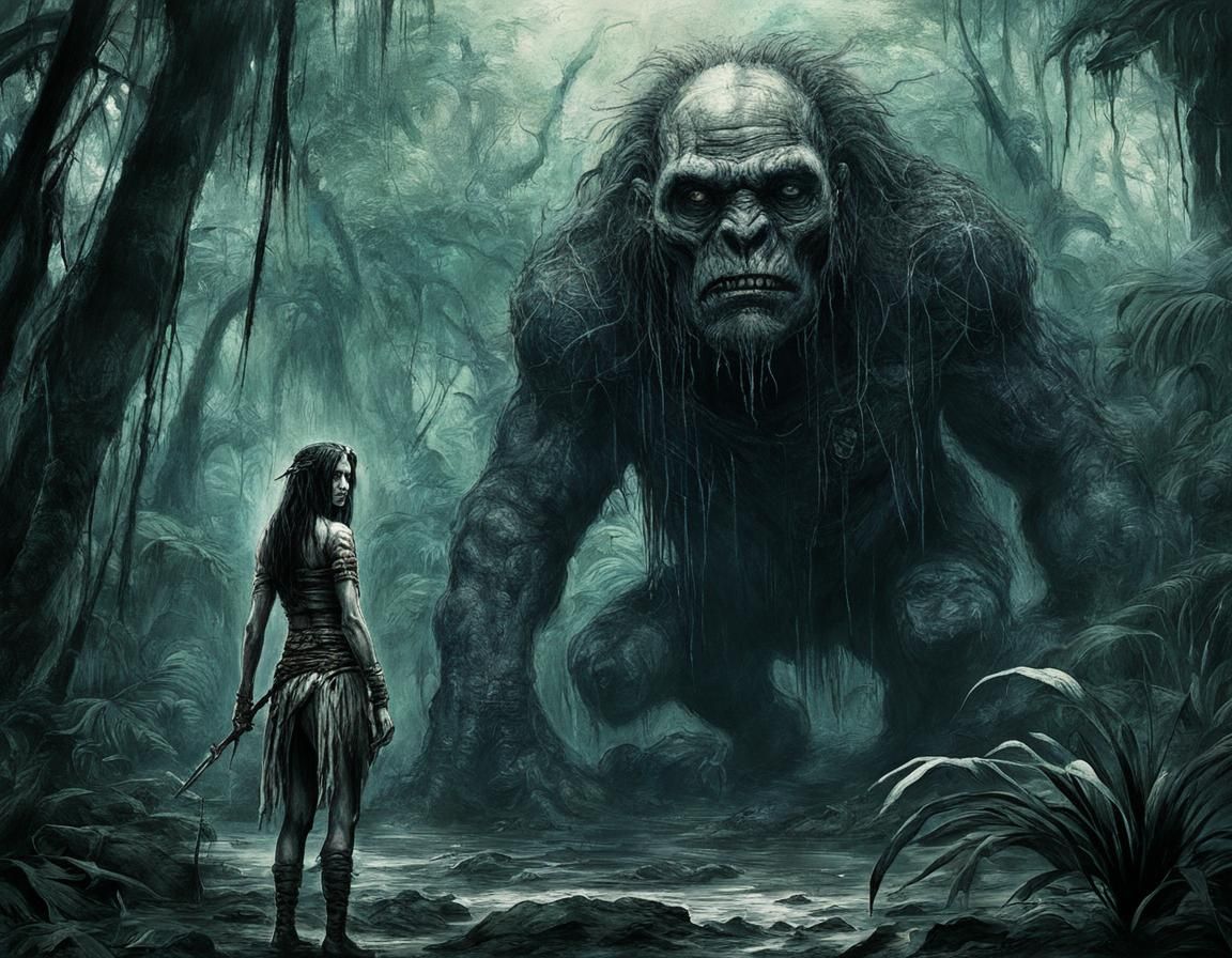 Malevolent Spirit in Jungle, Luis Royo Style