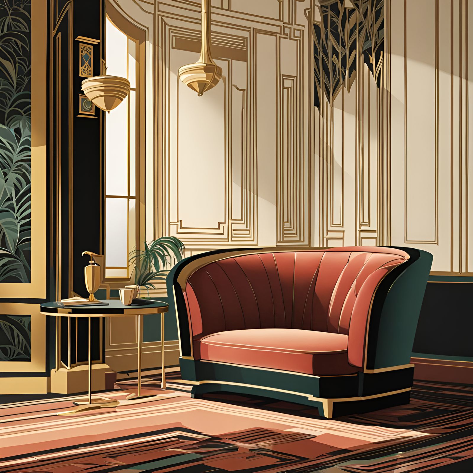 Art Nouveau Golden Decor