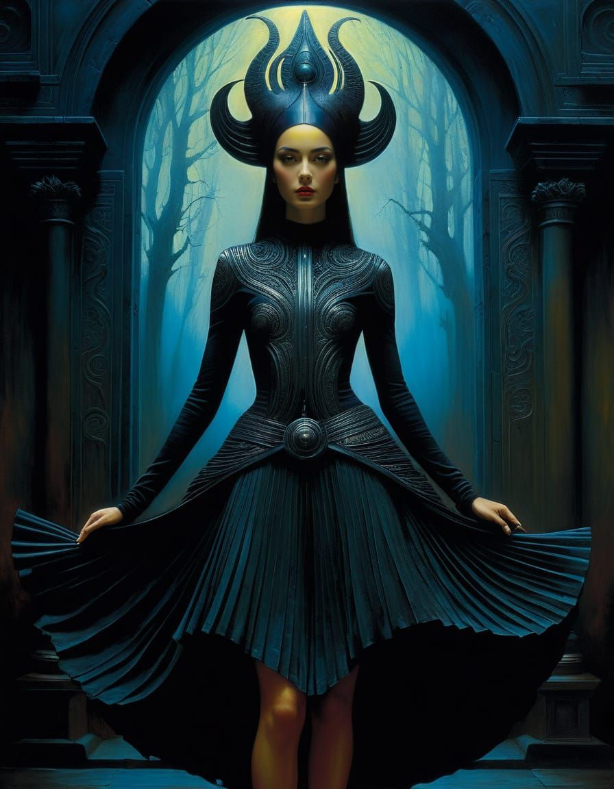 Ethereal Goddess in Vibrant Tetradic Colors