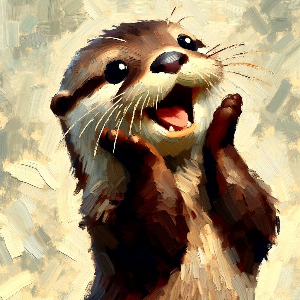 An excited otter