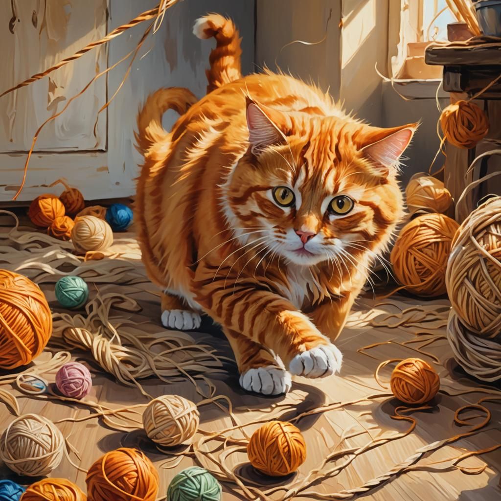 Orange cat doing orange cat things.