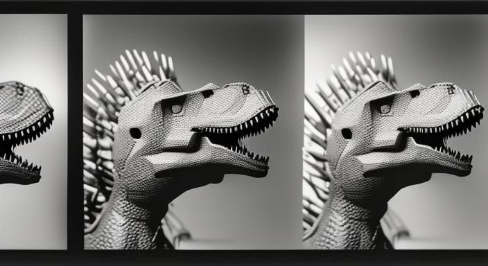 Macro Stereoscopic Dinosaur Stereo Pair