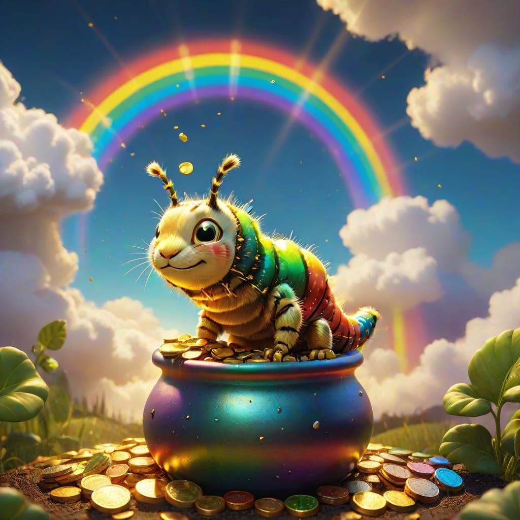 Caterpillar Finds Gold: A Surreal Encounter