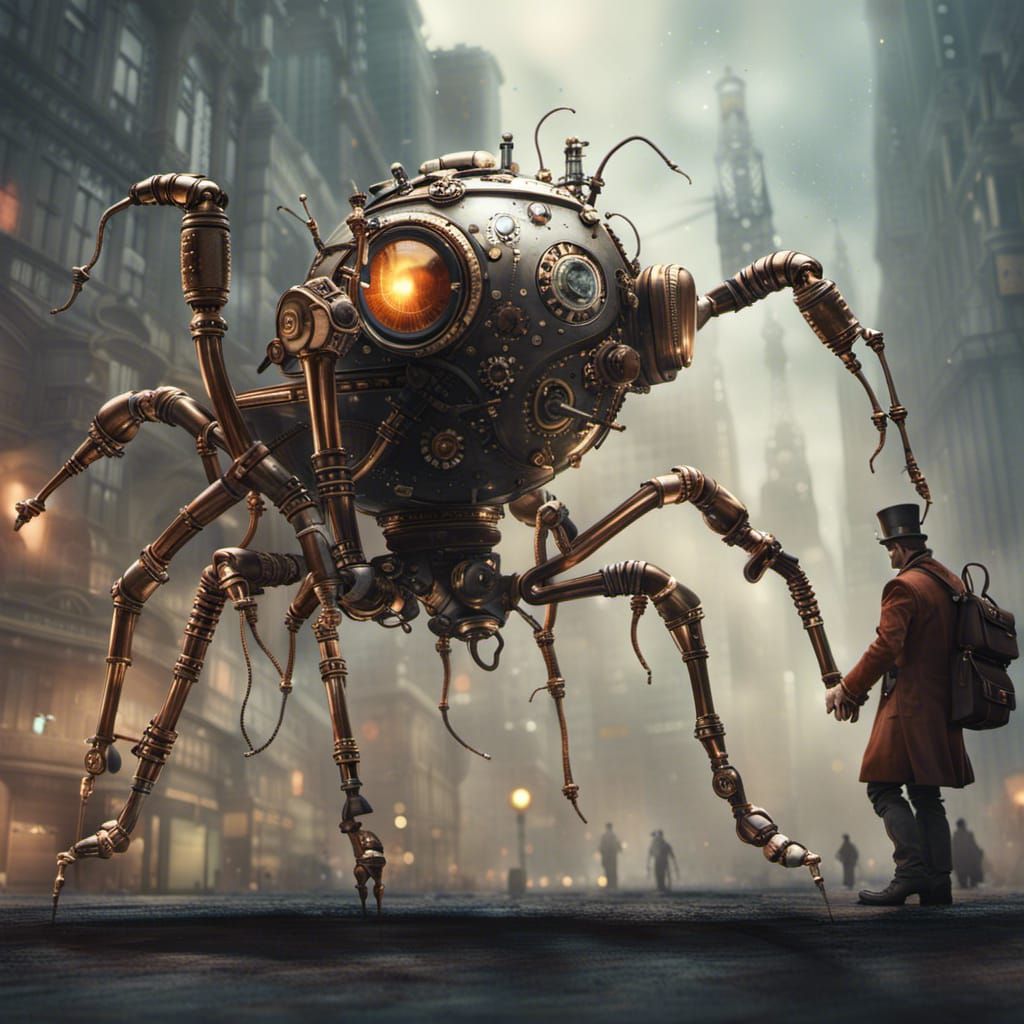 Steampunk City with Clockwork Ant